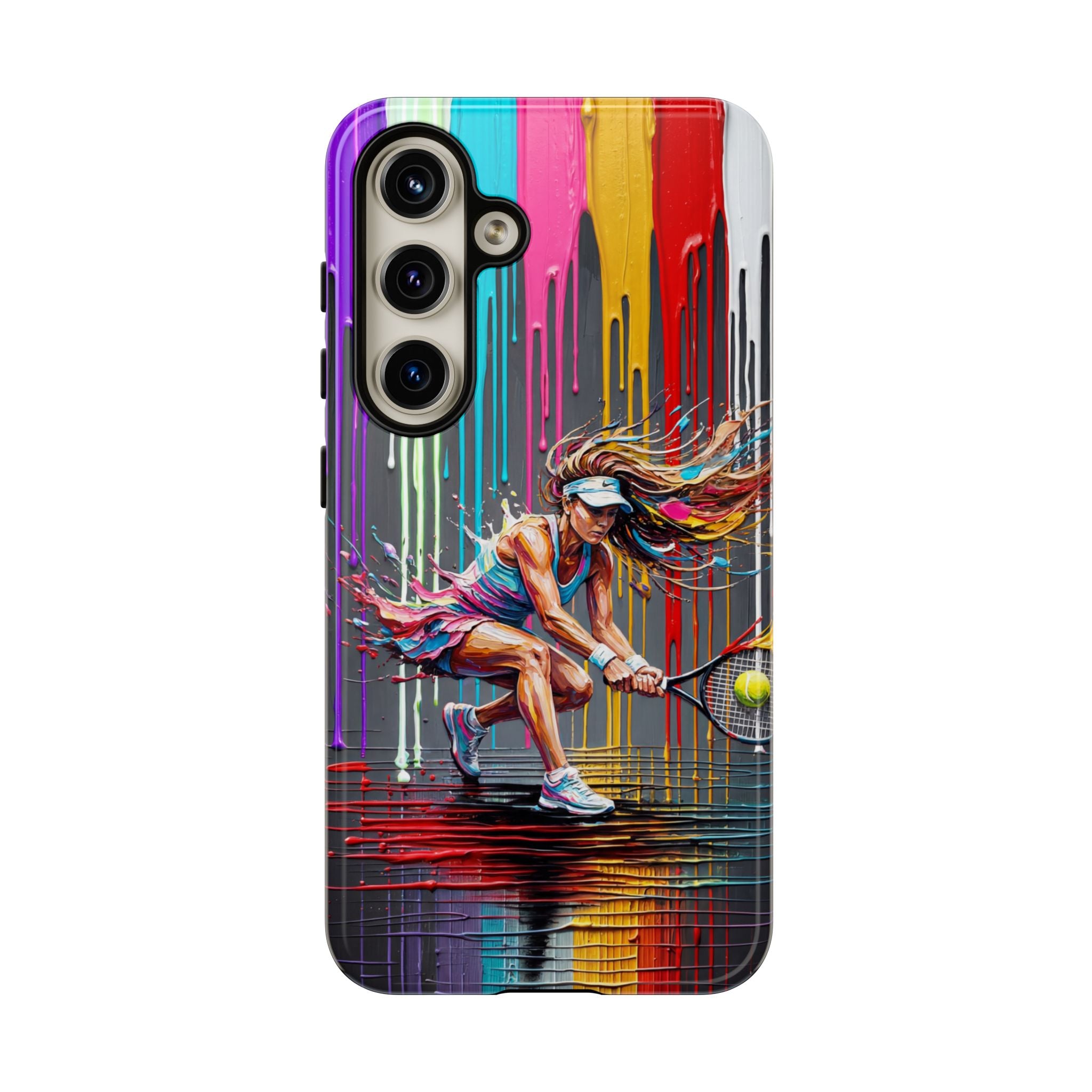 Colour Splash Tennis Samsung Galaxy Phone Case | Vibrant Female Player Art