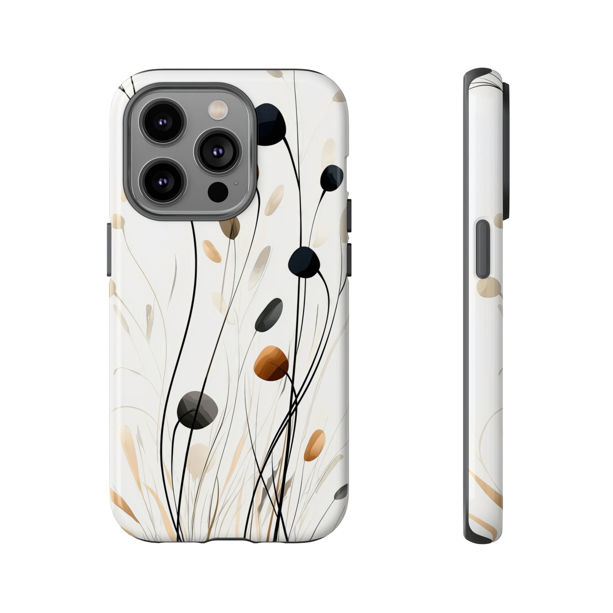 Floral Breeze Tough iPhone Case | Minimal Neutral Botanical Design