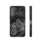Neon Night Rider Samsung Galaxy Phone Case | Motorcycle Racing Protective Cover