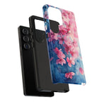 Floral Cherry Blossom Samsung Galaxy Case | Pink Blue Watercolour