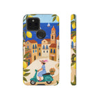 Mediterranean Scooter Google Pixel Phone Case | Coastal Lemon Grove Design