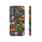Floral Woodland Samsung Galaxy Phone Case | Colourful Fox & Owl Protective Cover