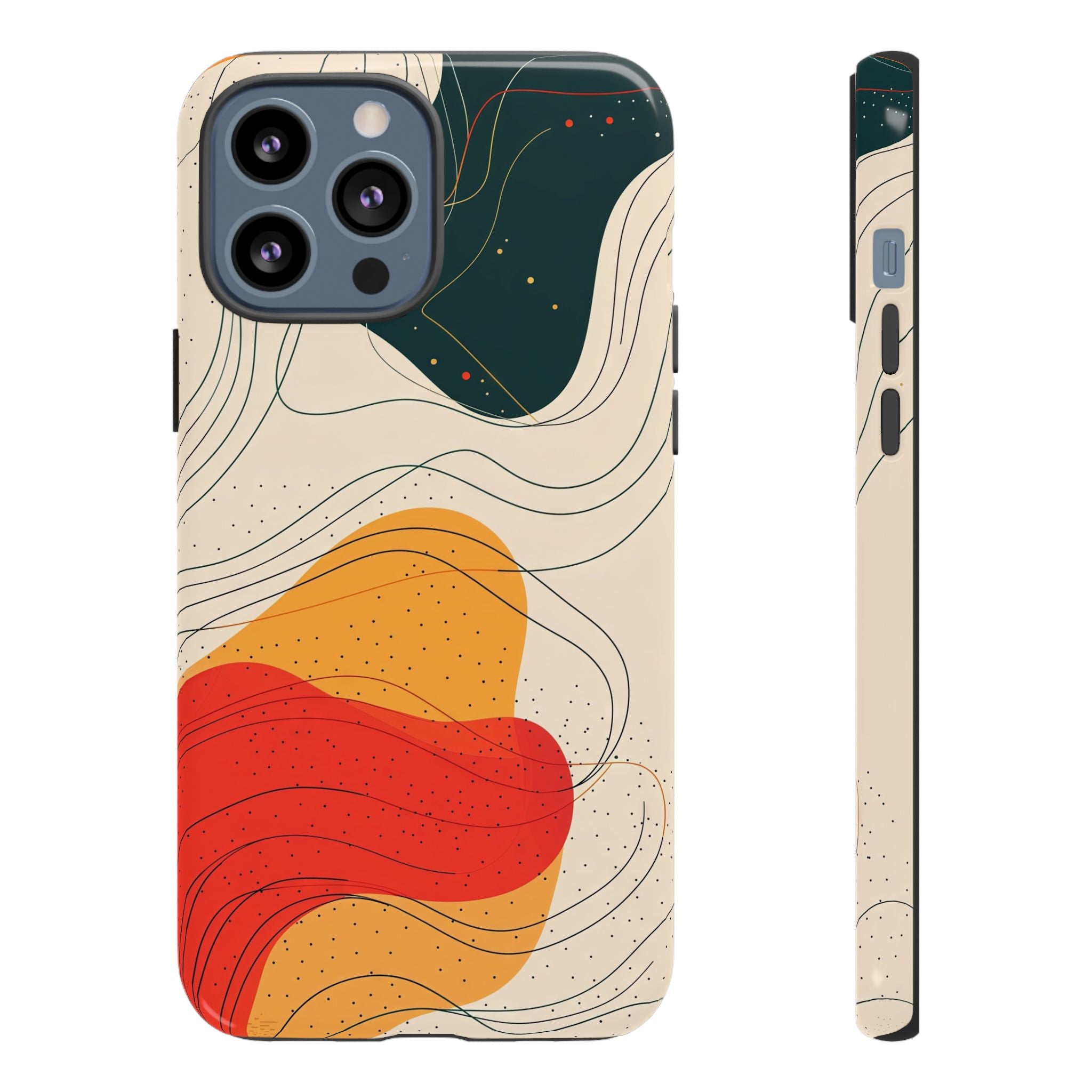 Abstract Retro Waves iPhone Case | Colourful Modern Art