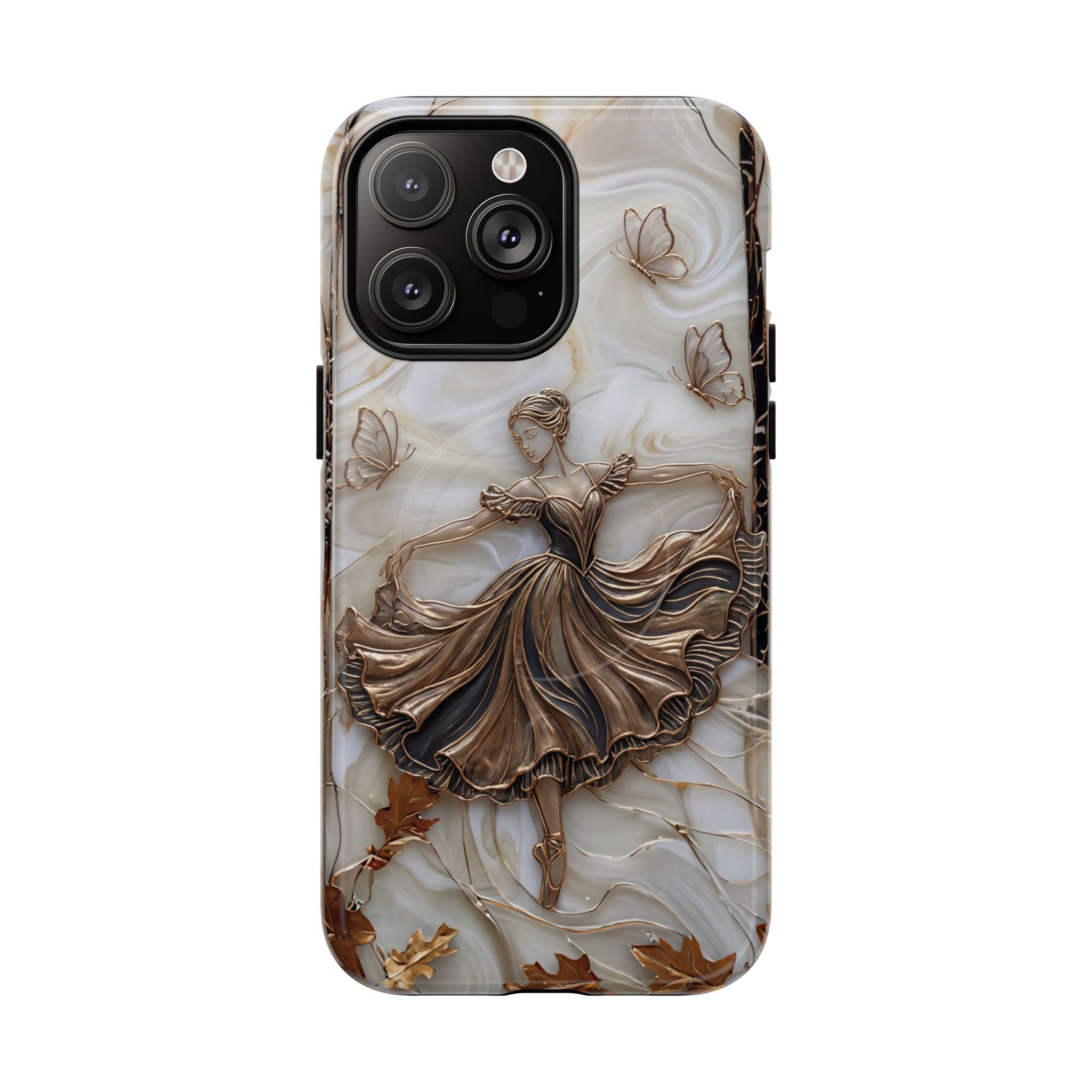 Ballet Dancer Tough MagSafe iPhone Case — Elegant Swirl Art Protective Cover