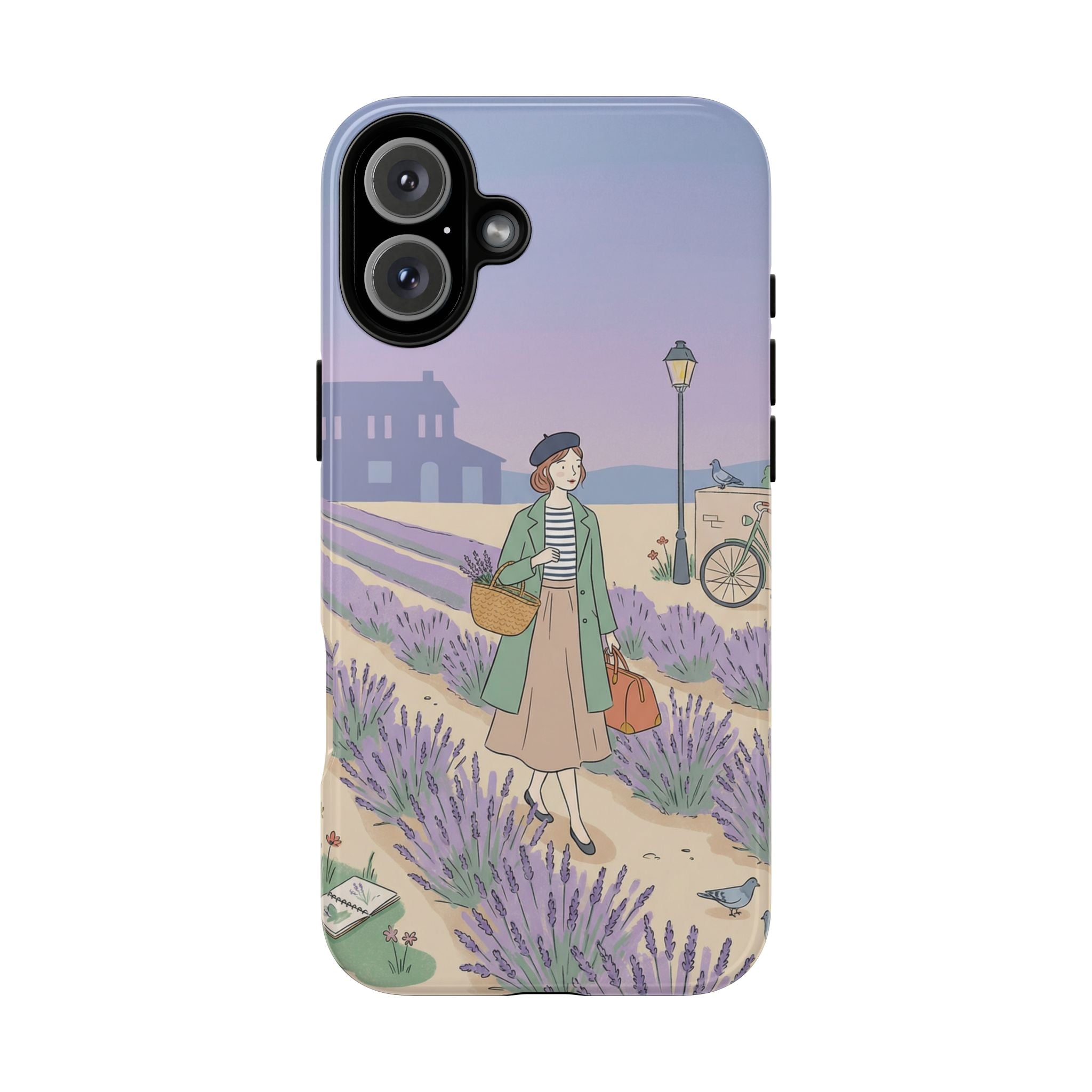 Lavender Field iPhone Case | Vintage Travel Illustration Protective Case