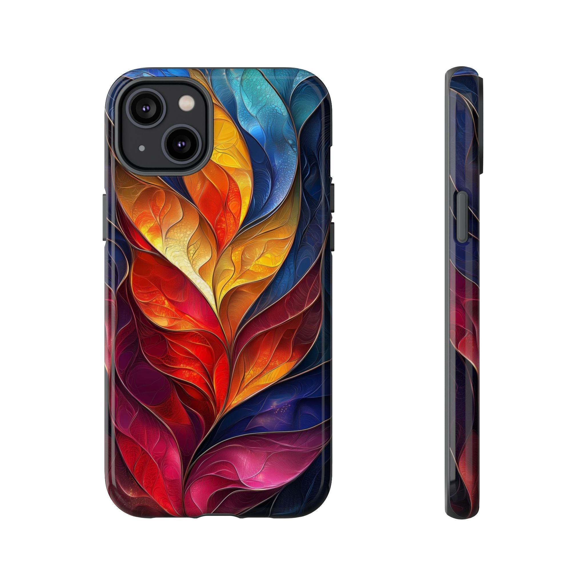 Abstract Colourful Leaf iPhone Case
