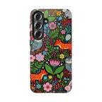 Floral Woodland Samsung Galaxy Phone Case | Colourful Fox & Owl Protective Cover