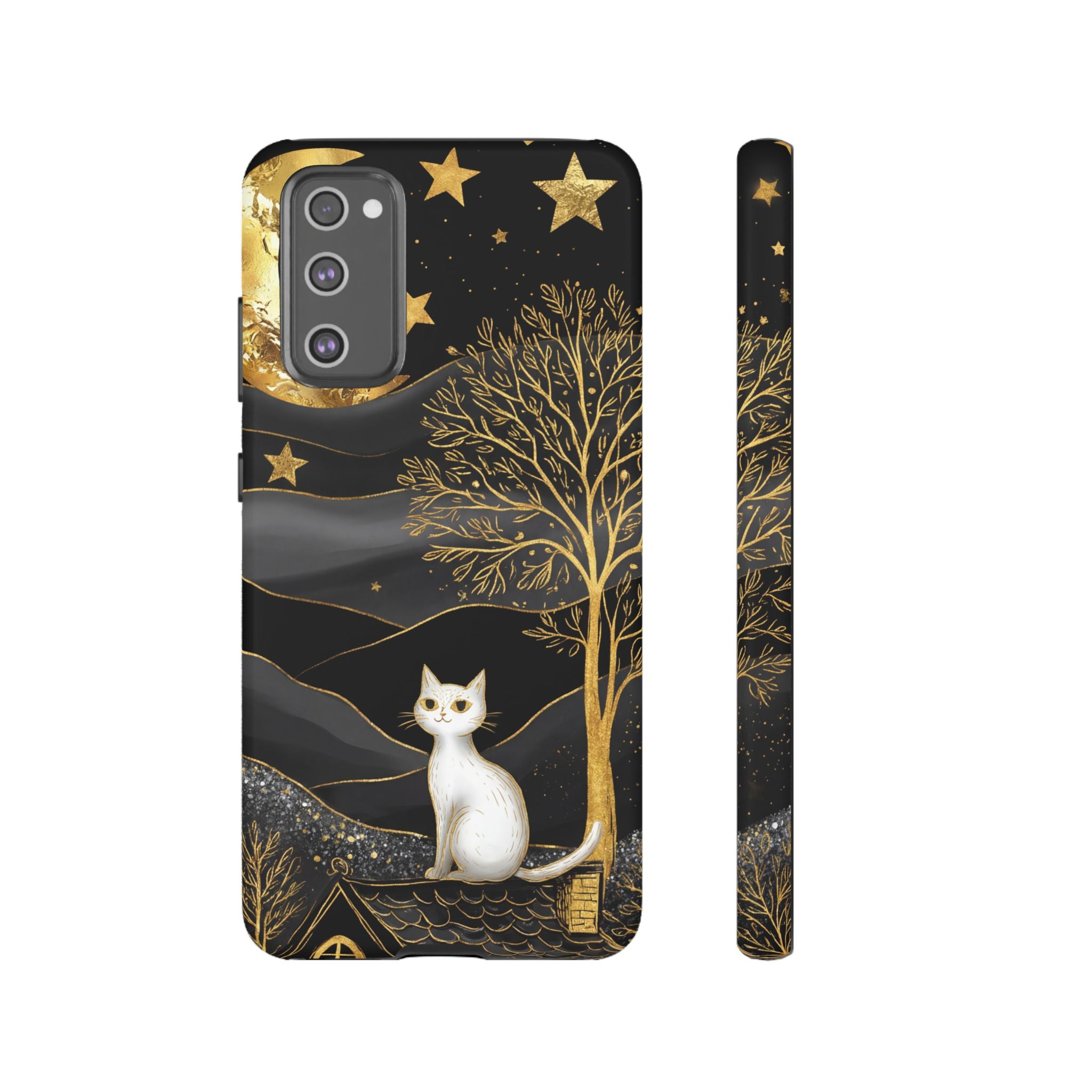 Gold Moon & Celestial Cat Samsung Galaxy Case