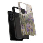 Stained Glass Iris Samsung Galaxy Phone Case | Purple Floral Phone Case