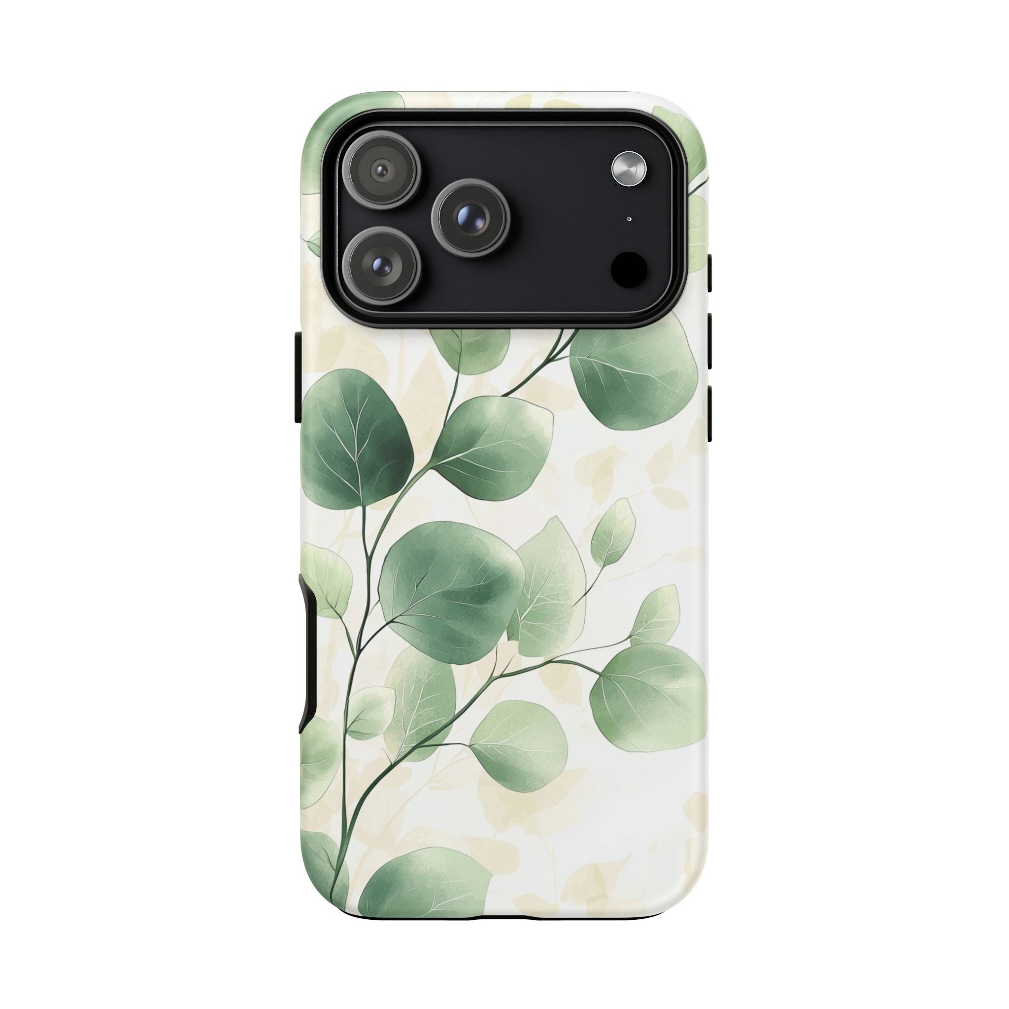 Botanical Eucalyptus Tough iPhone Case | Green Watercolour Leaf