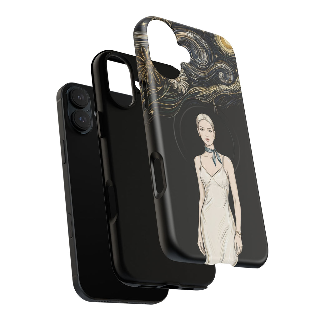 Starry Night Fashion MagSafe iPhone Case | Elegant Woman Illustration
