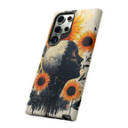 Sunflower Moon Art Samsung Galaxy Case | Floral Celestial