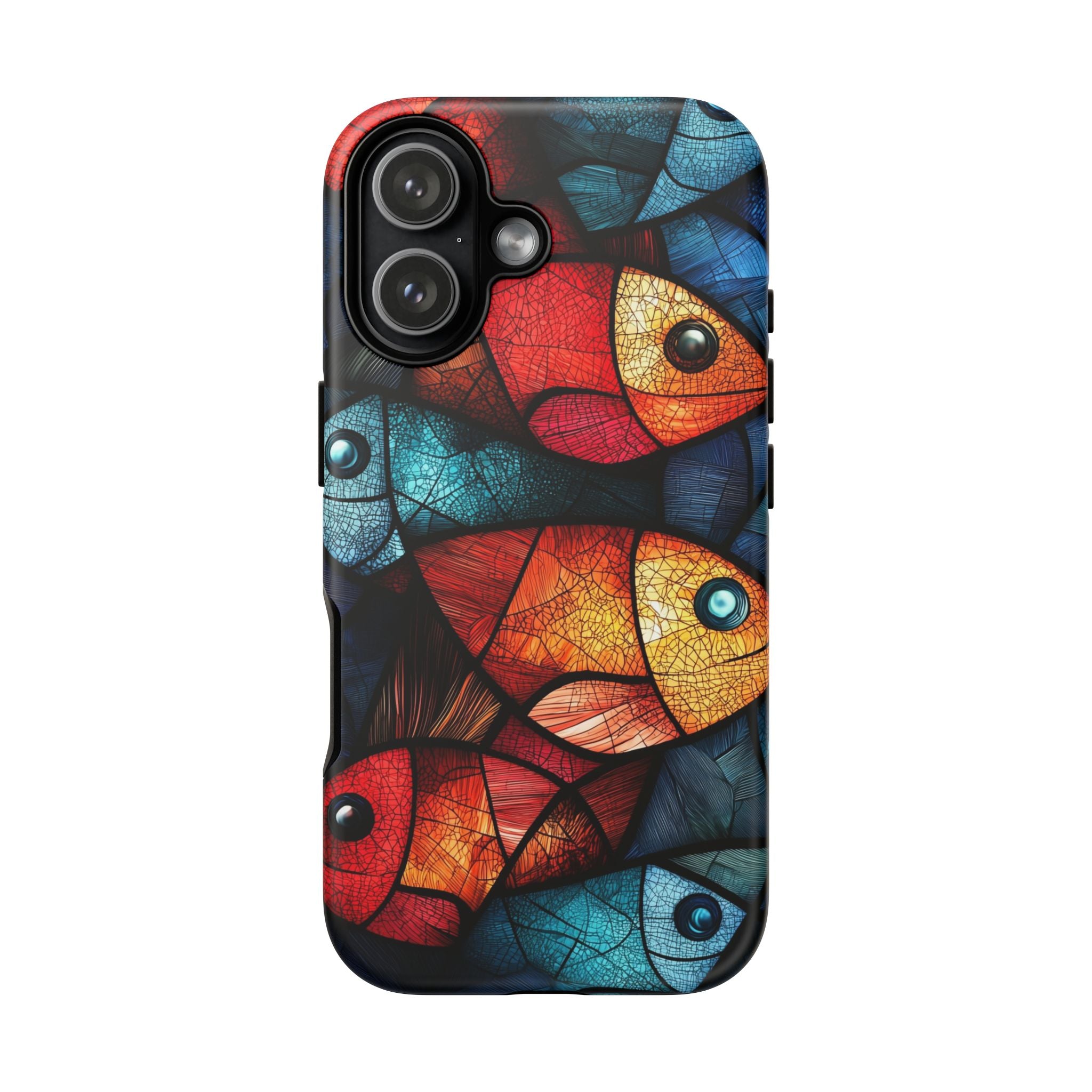 Fish Mosaic Tough iPhone Case — Colourful Artistic Fish Pattern