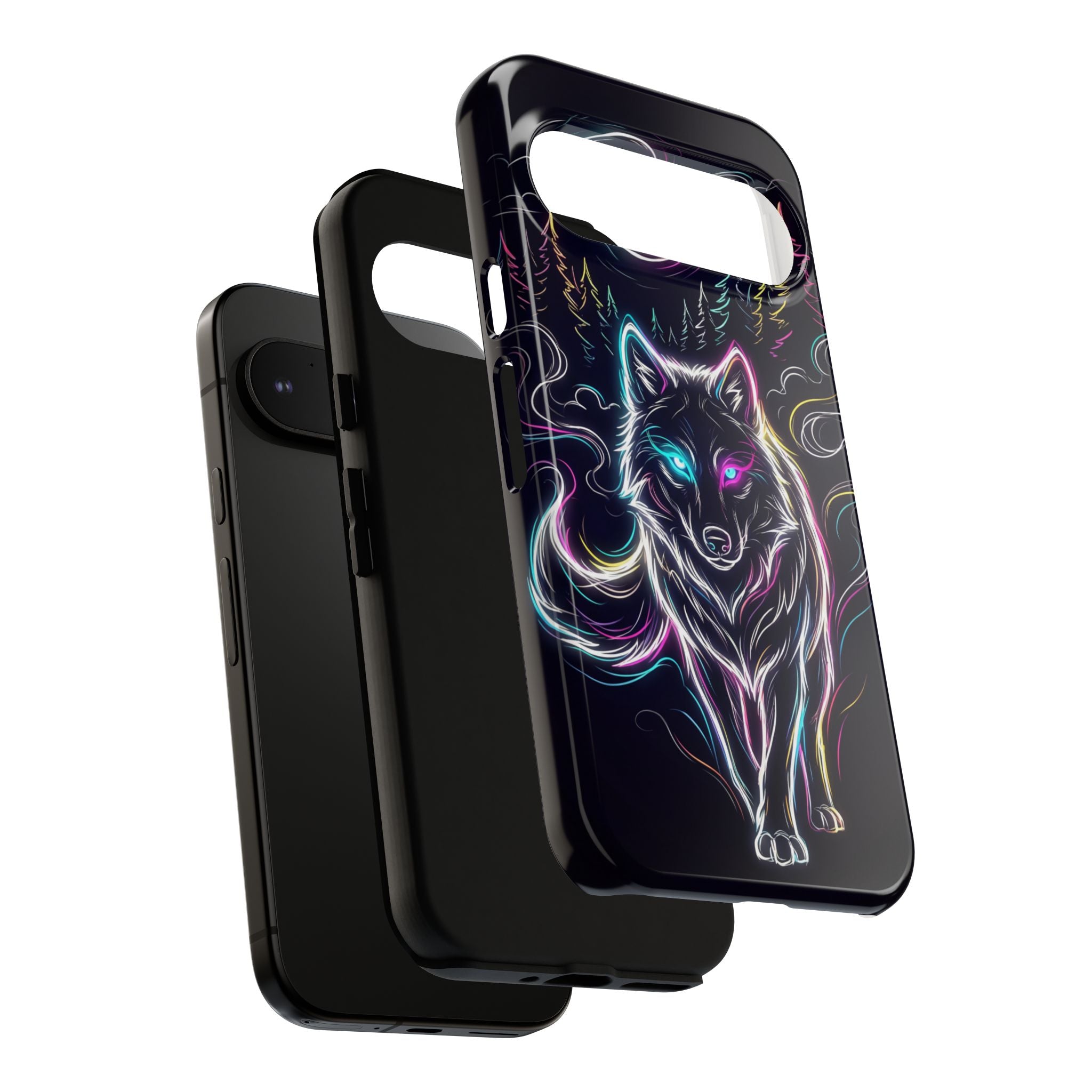 Neon Wolf Google Pixel Phone Case | Mystic Glow Protective Tough Case