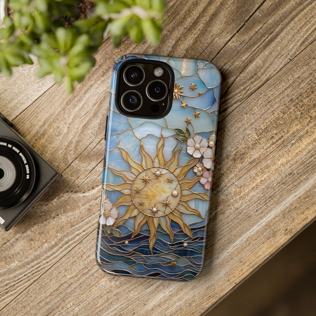 Stained Glass Floral Sun & Sea Tough iPhone Case