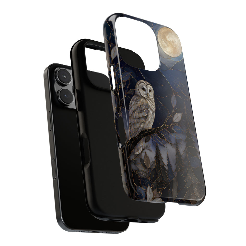 Owl Moon iPhone Case | Woodland Forest Night Art