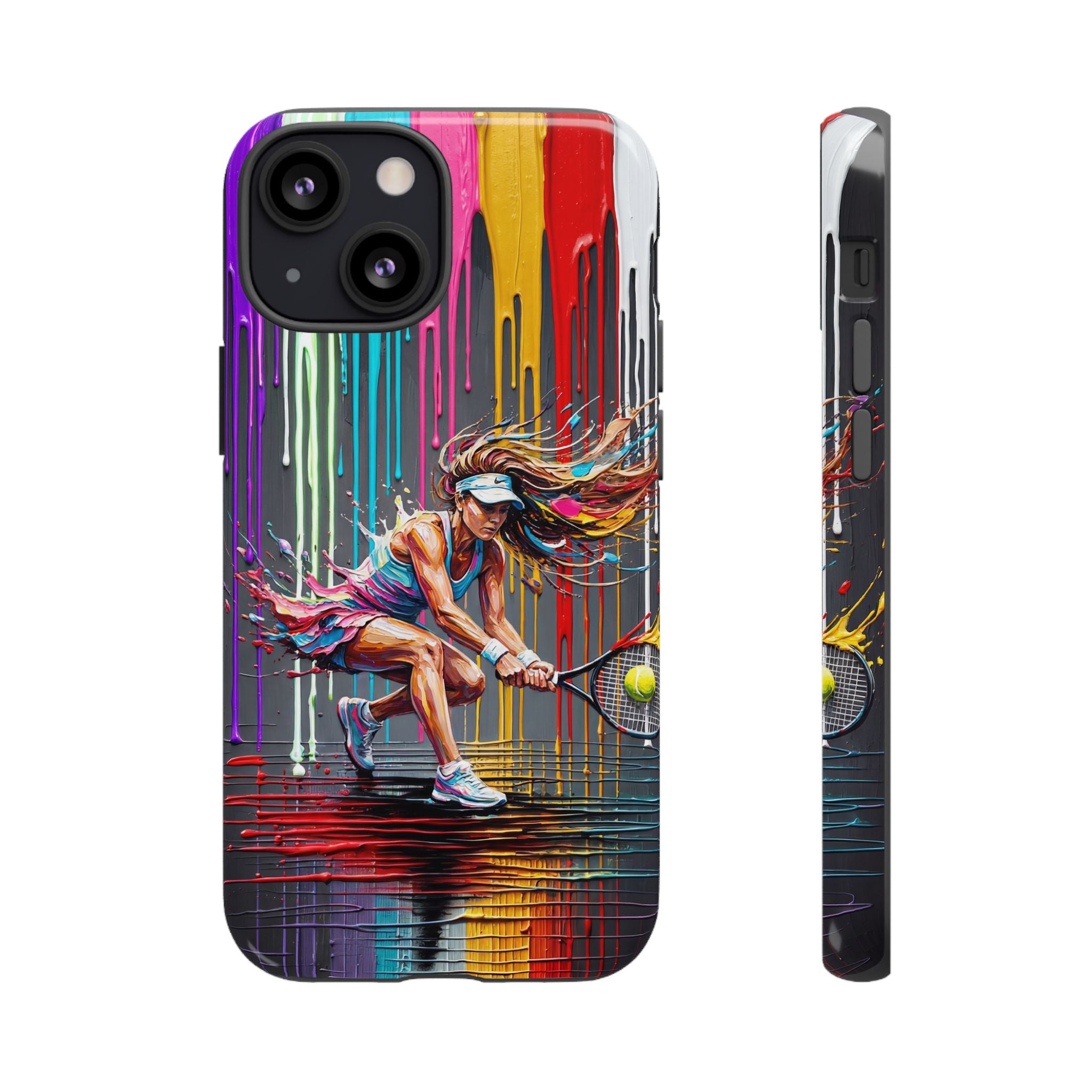 Colour Splash Tennis iPhone Case | Vibrant Female Player Art