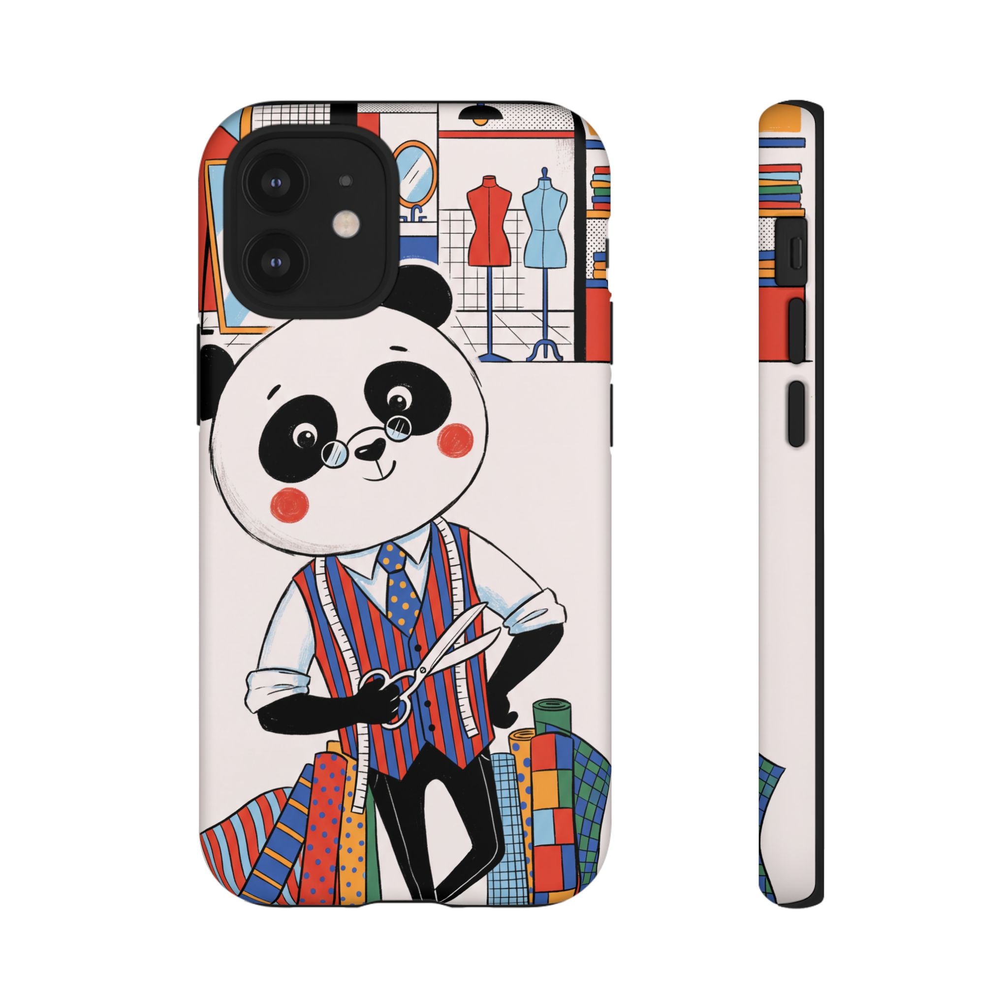 Panda Tailor iPhone Case | Cute Seamstress Cartoon