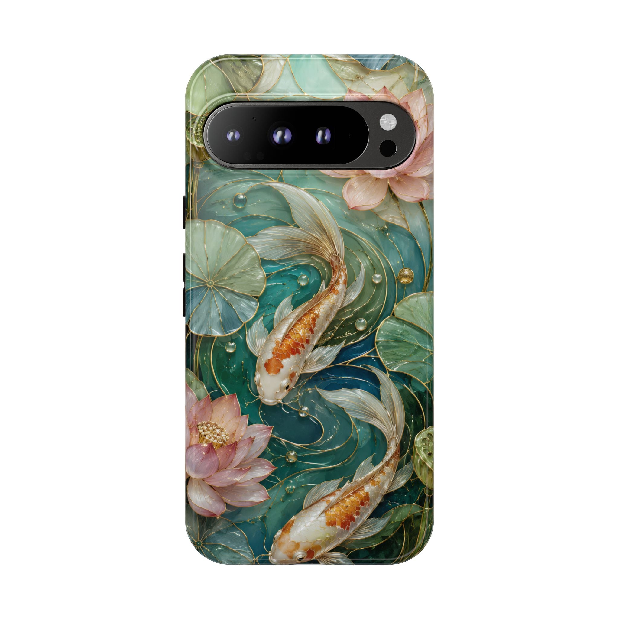 Koi Fish Google Pixel Phone Case | Lotus Pond Art Cover