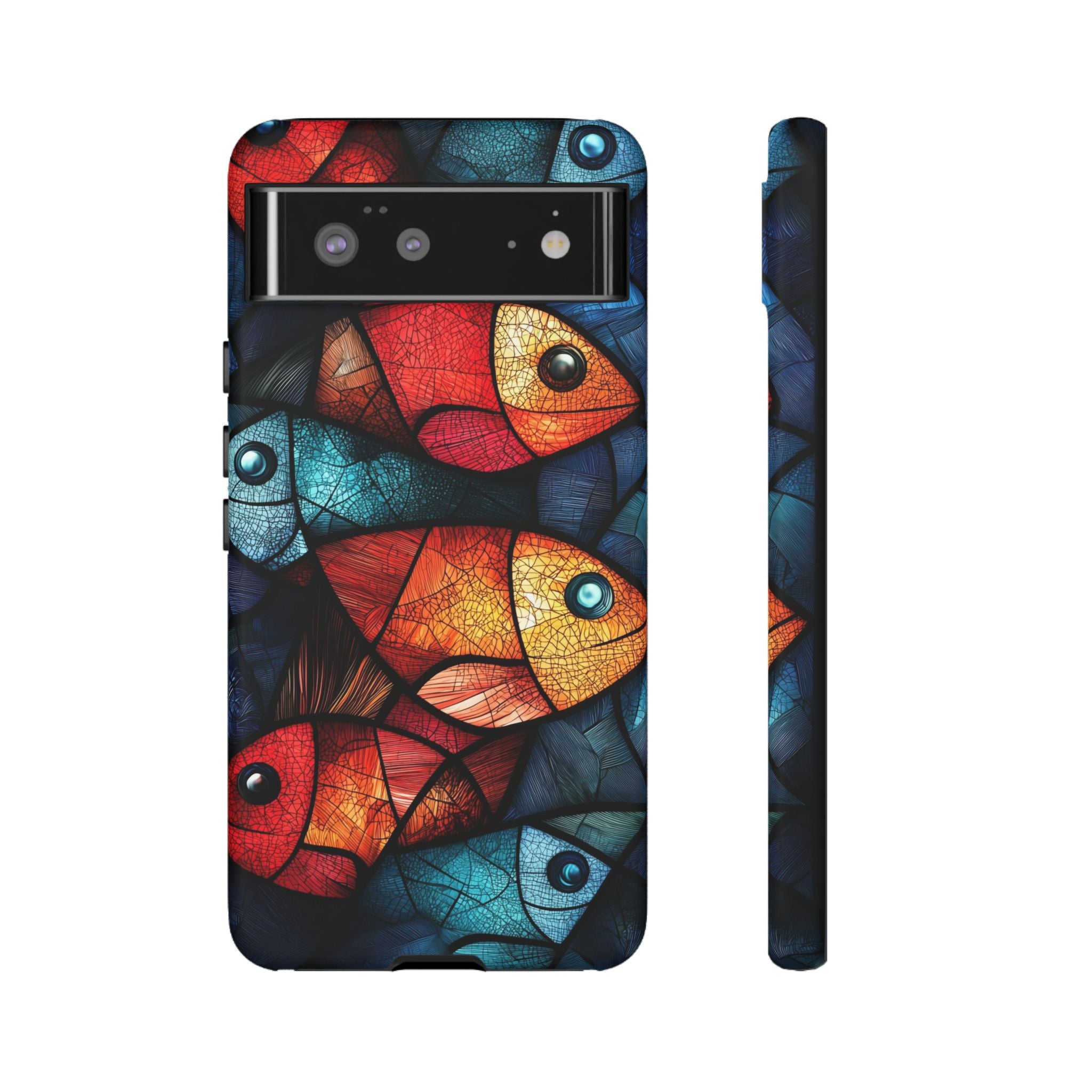 Fish Mosaic Tough Google Pixel Case — Colourful Artistic Fish Pattern