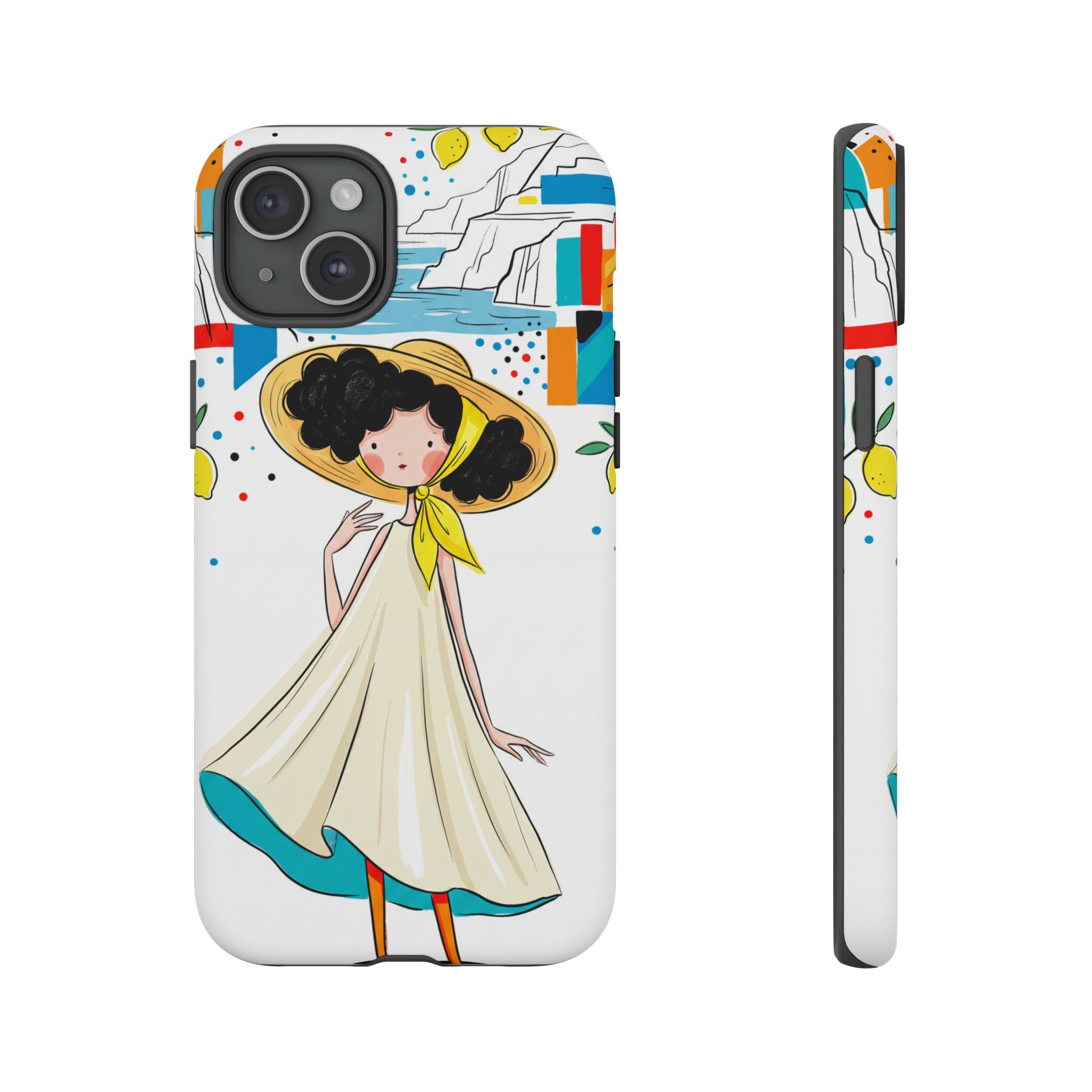 Cute Summer Girl iPhone Case | Whimsical Coastal Illustration Protective Case