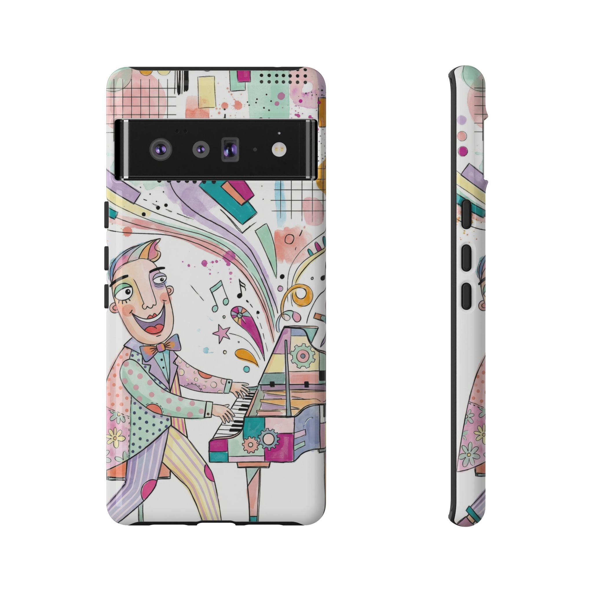 Musical Pianist Google Pixel Phone Case | Colorful Whimsical Piano Art