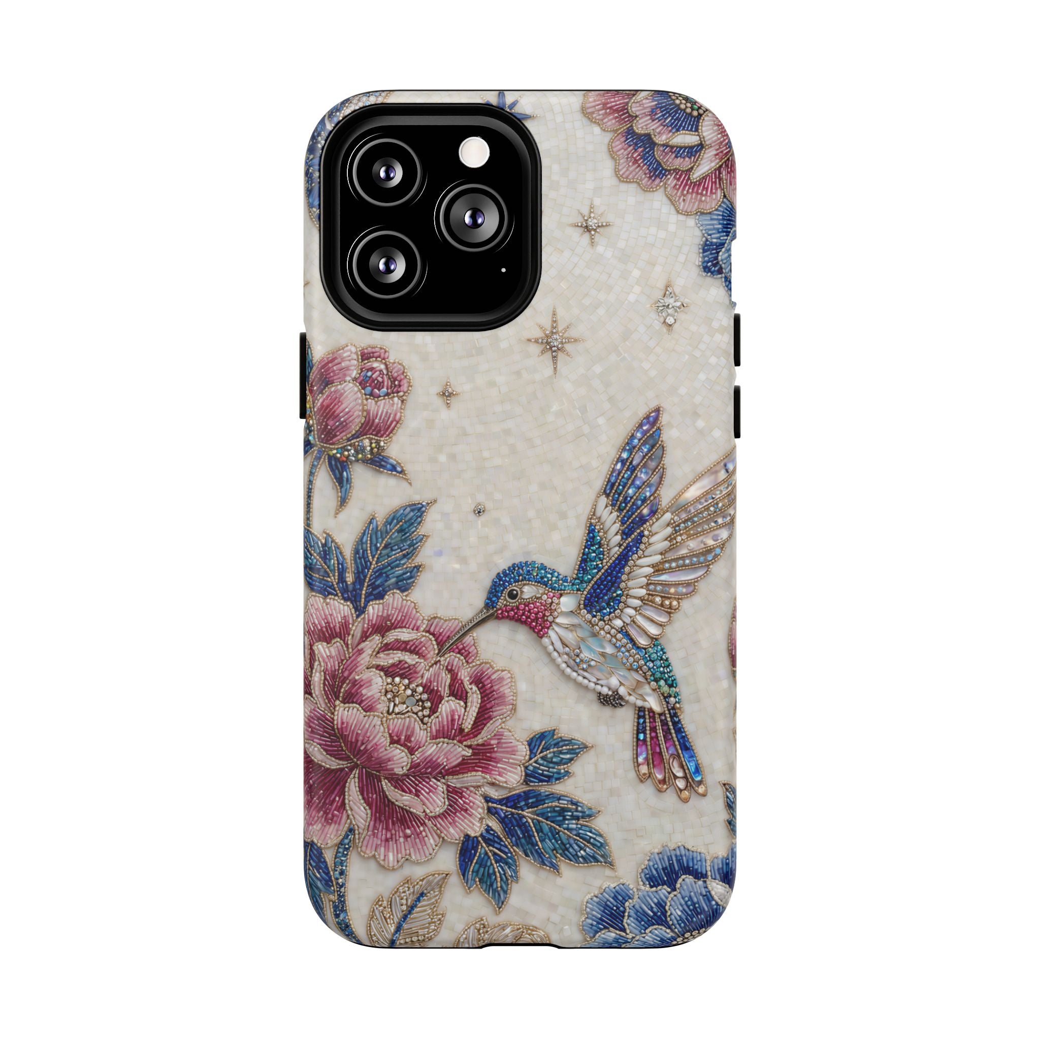 Hummingbird Moon Tough Case — Floral Vintage MagSafe iPhone Cover