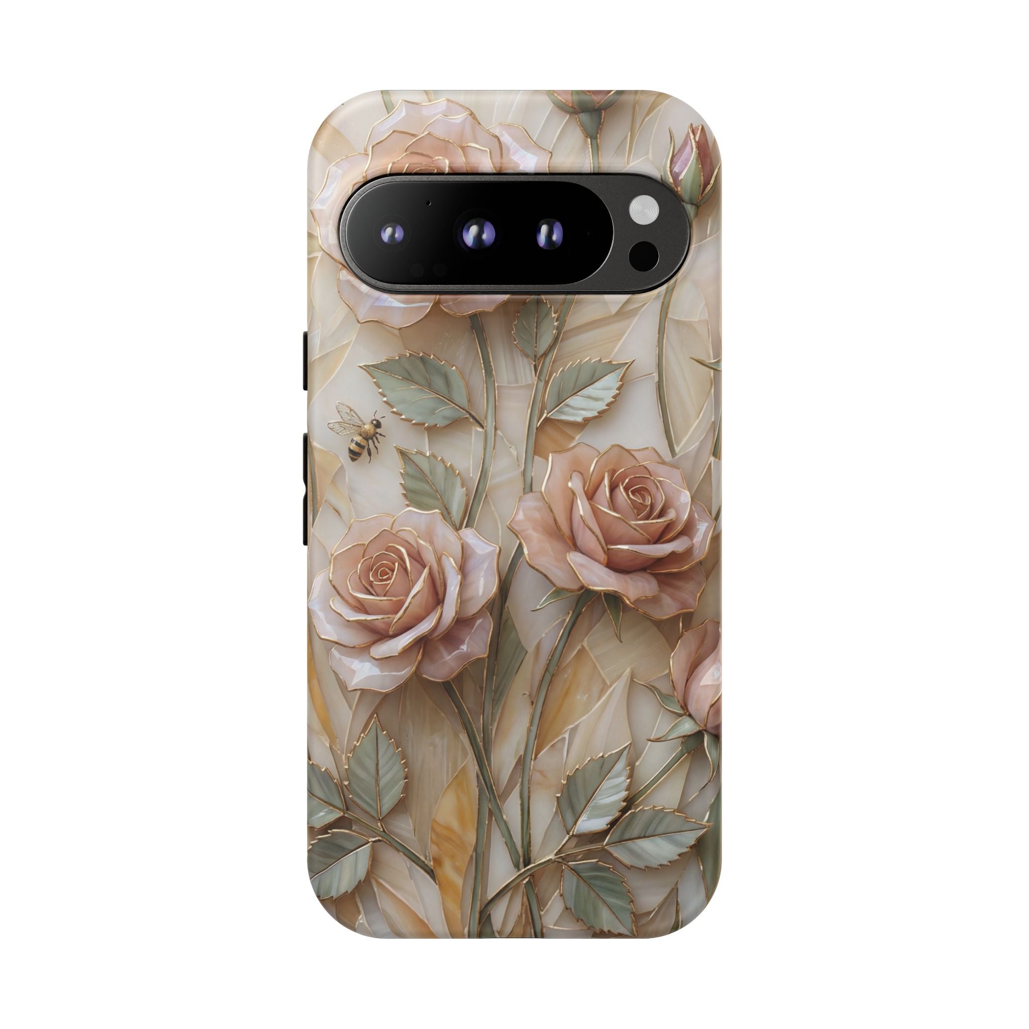 Vintage Blush Rose Floral Tough Google Pixel Protective Cover