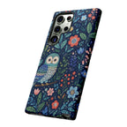 Owl Floral Samsung Galaxy Phone Case | Navy Botanical Protective Phone Cover
