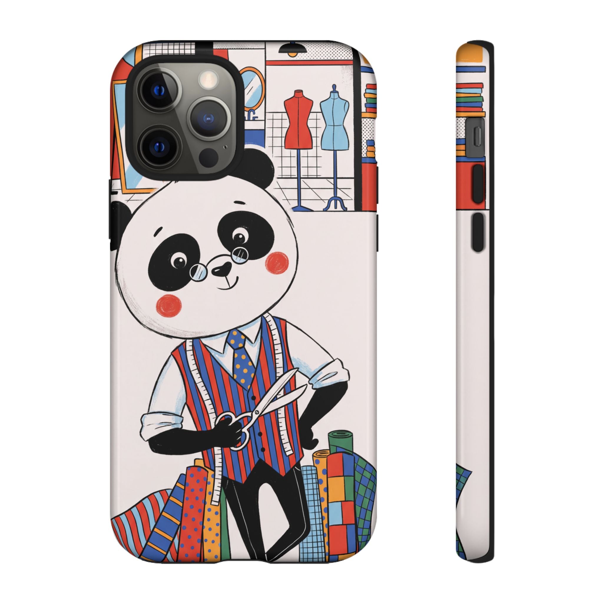 Panda Tailor iPhone Case | Cute Seamstress Cartoon