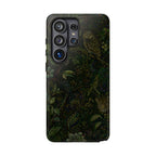 Dark Botanical Tough Samsung Galaxy Phone Case | Moody Forest Owl Cover