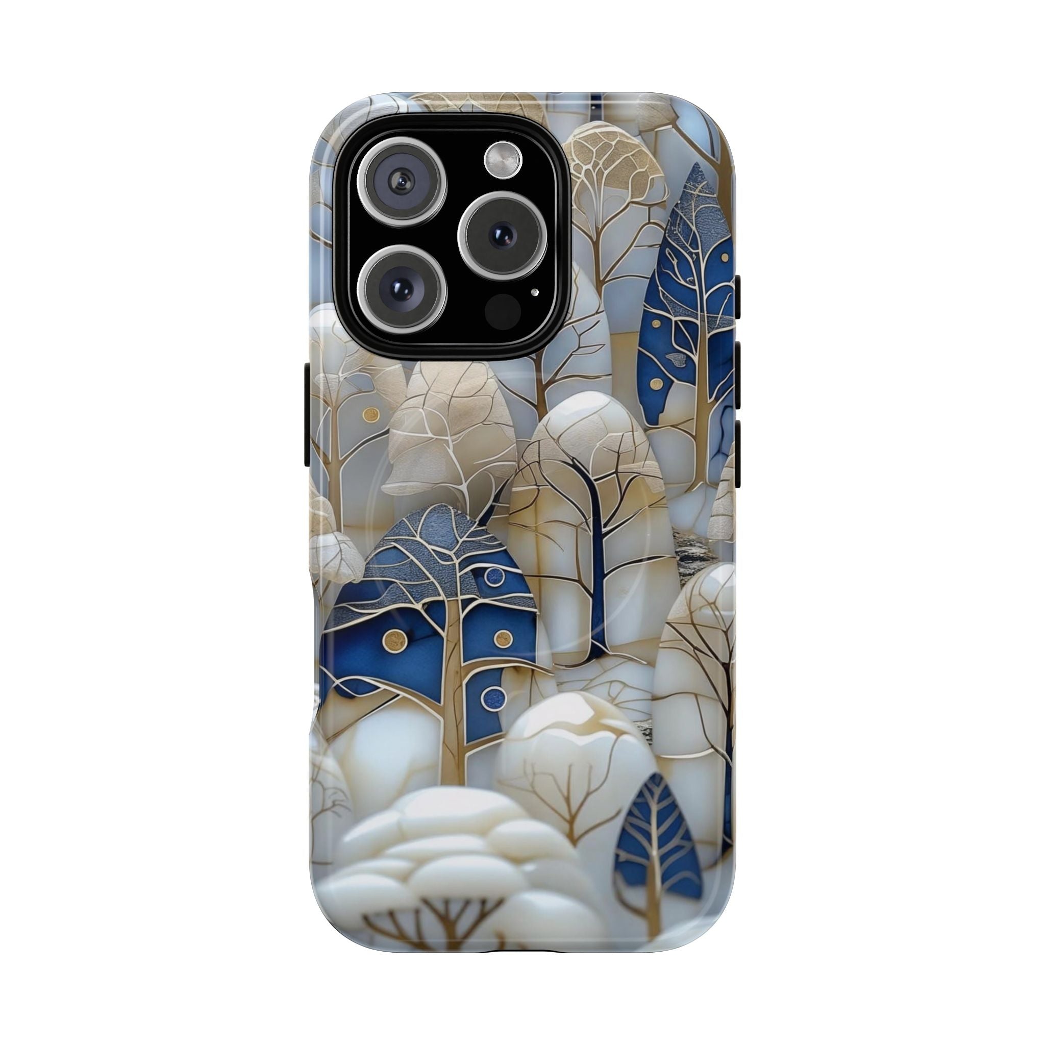 Blue Gold Forest Art MagSafe Case