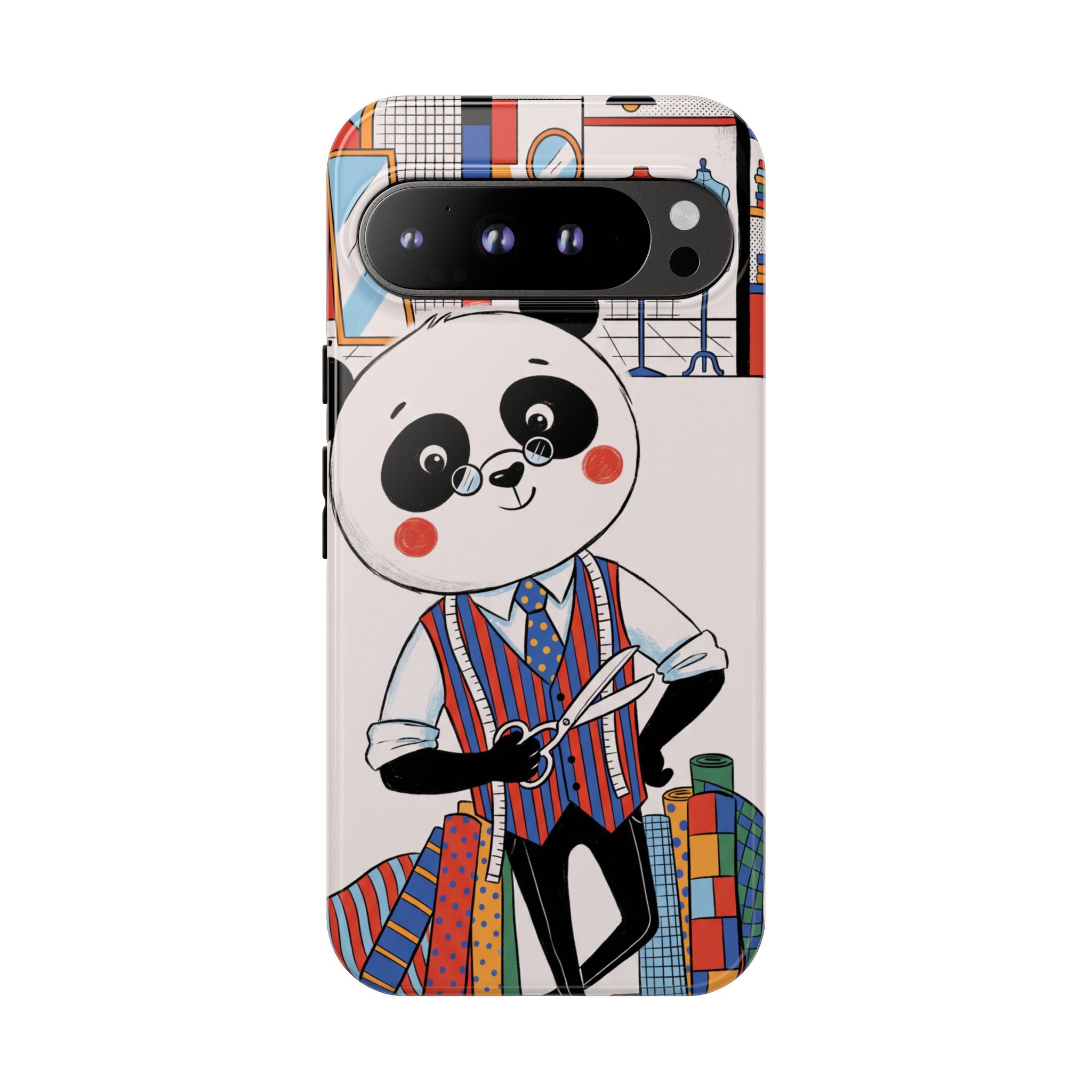 Panda Tailor Google Pixel Phone Case | Cute Seamstress Cartoon