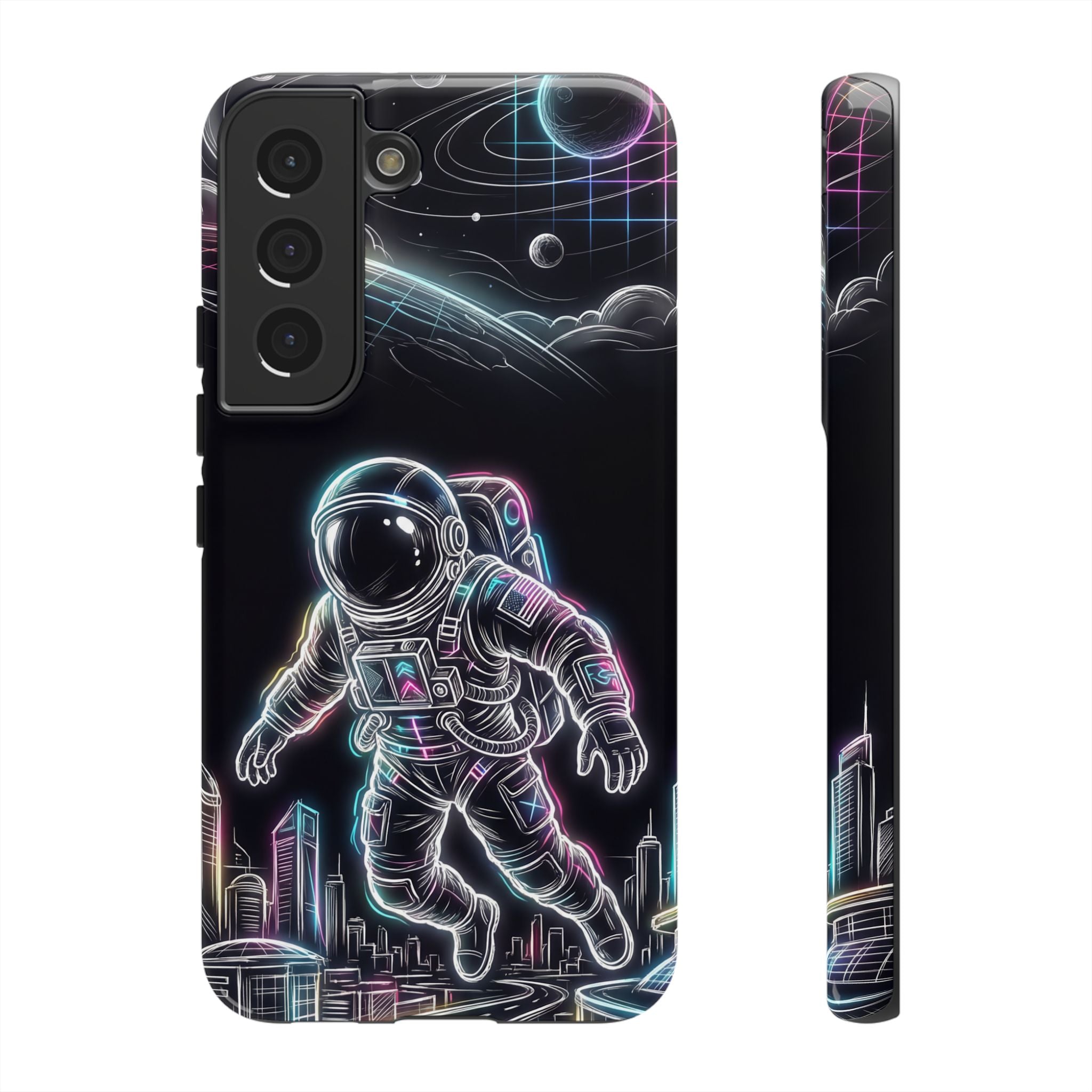 Space Explorer Astronaut Neon Samsung Galaxy Phone Case