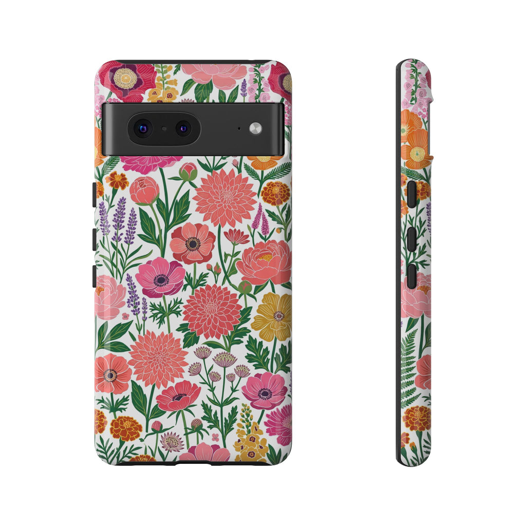 Floral Tough Google Pixel Phone Case | Colorful Garden Print Protective Cover