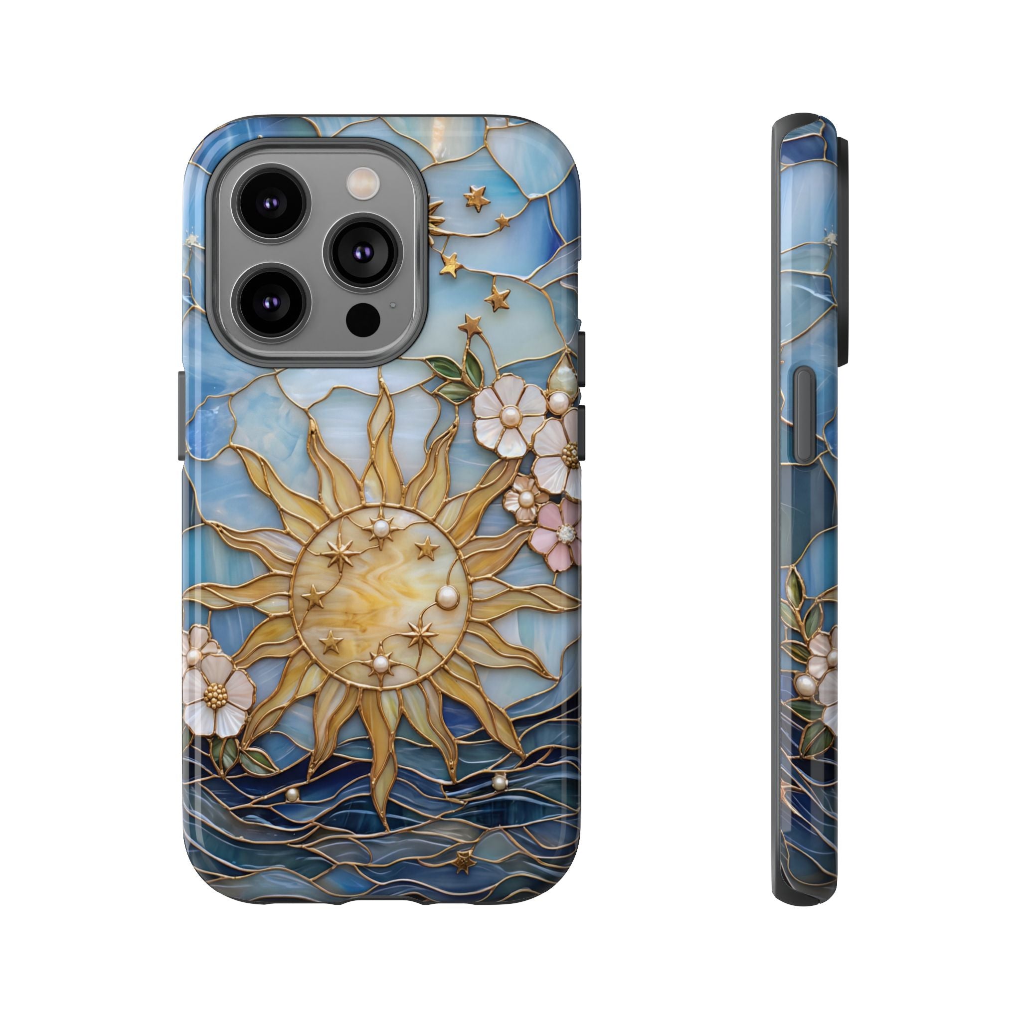 Stained Glass Floral Sun & Sea Tough iPhone Case