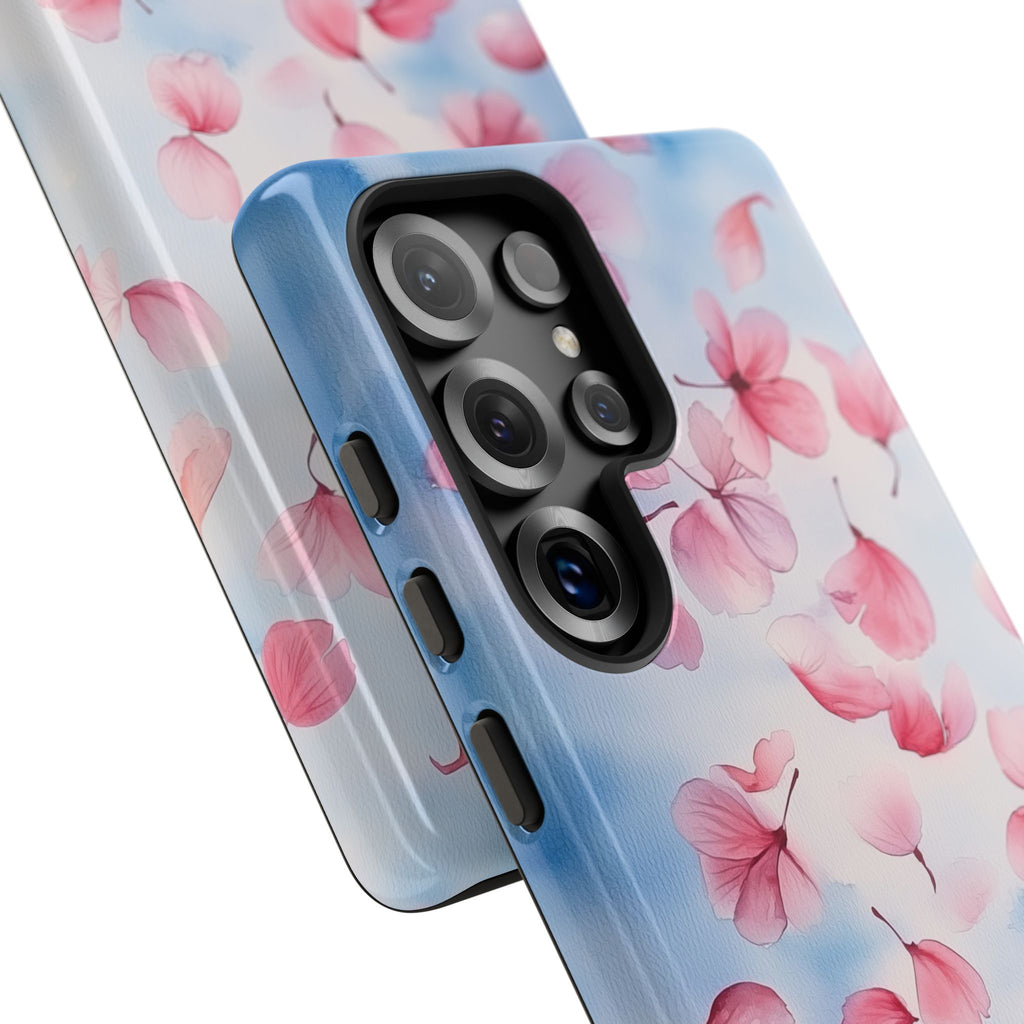 Floral Petal Tough Samsung Galaxy Case | Pink Falling Blossoms