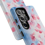 Floral Petal Tough Samsung Galaxy Case | Pink Falling Blossoms