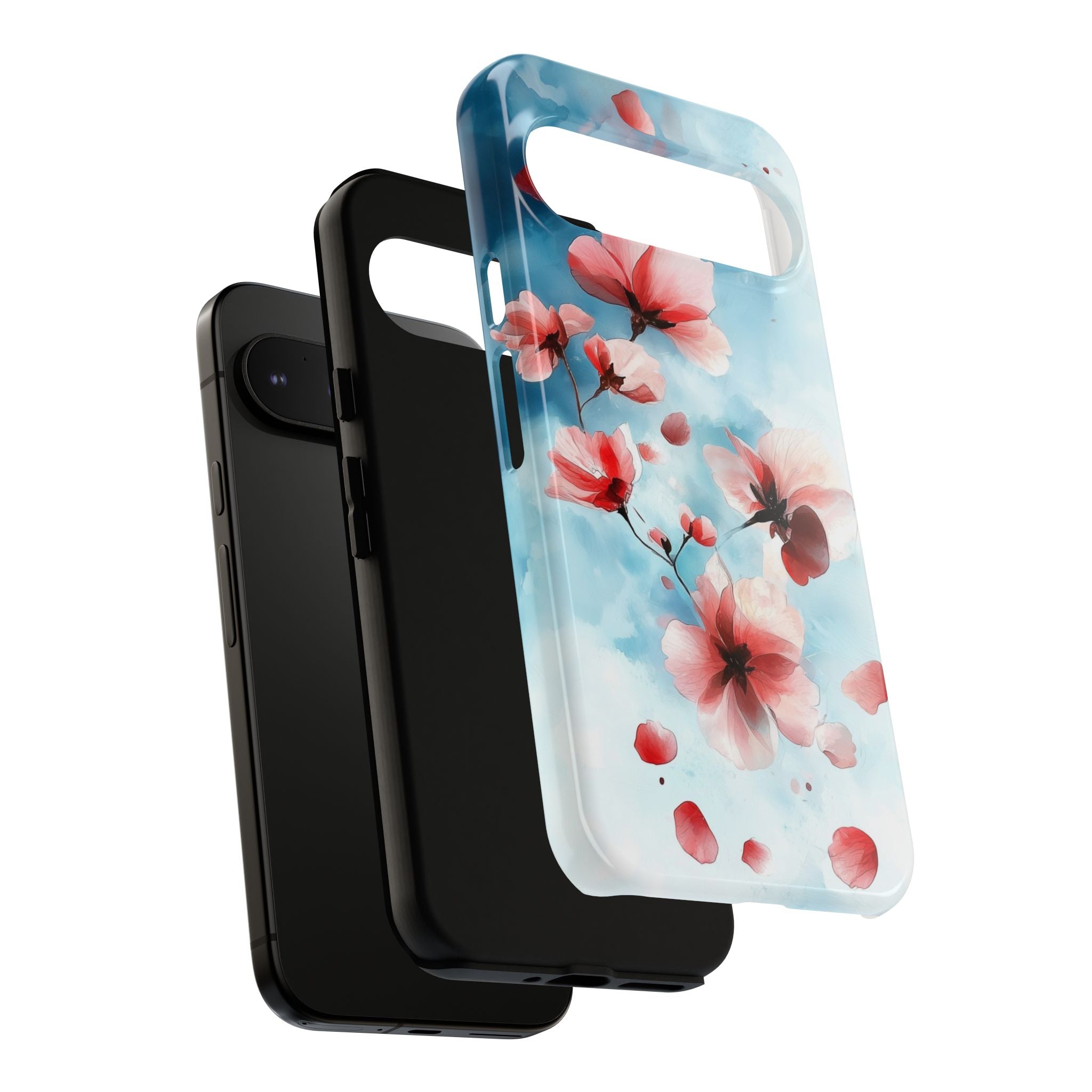 Floral Cherry Blossom Google Pixel Case | Pastel Pink Blue