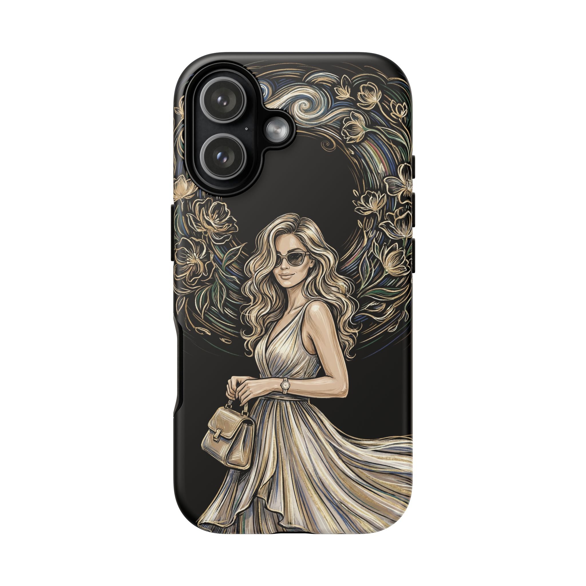 Stylish Woman Floral Wreath Tough iPhone Case