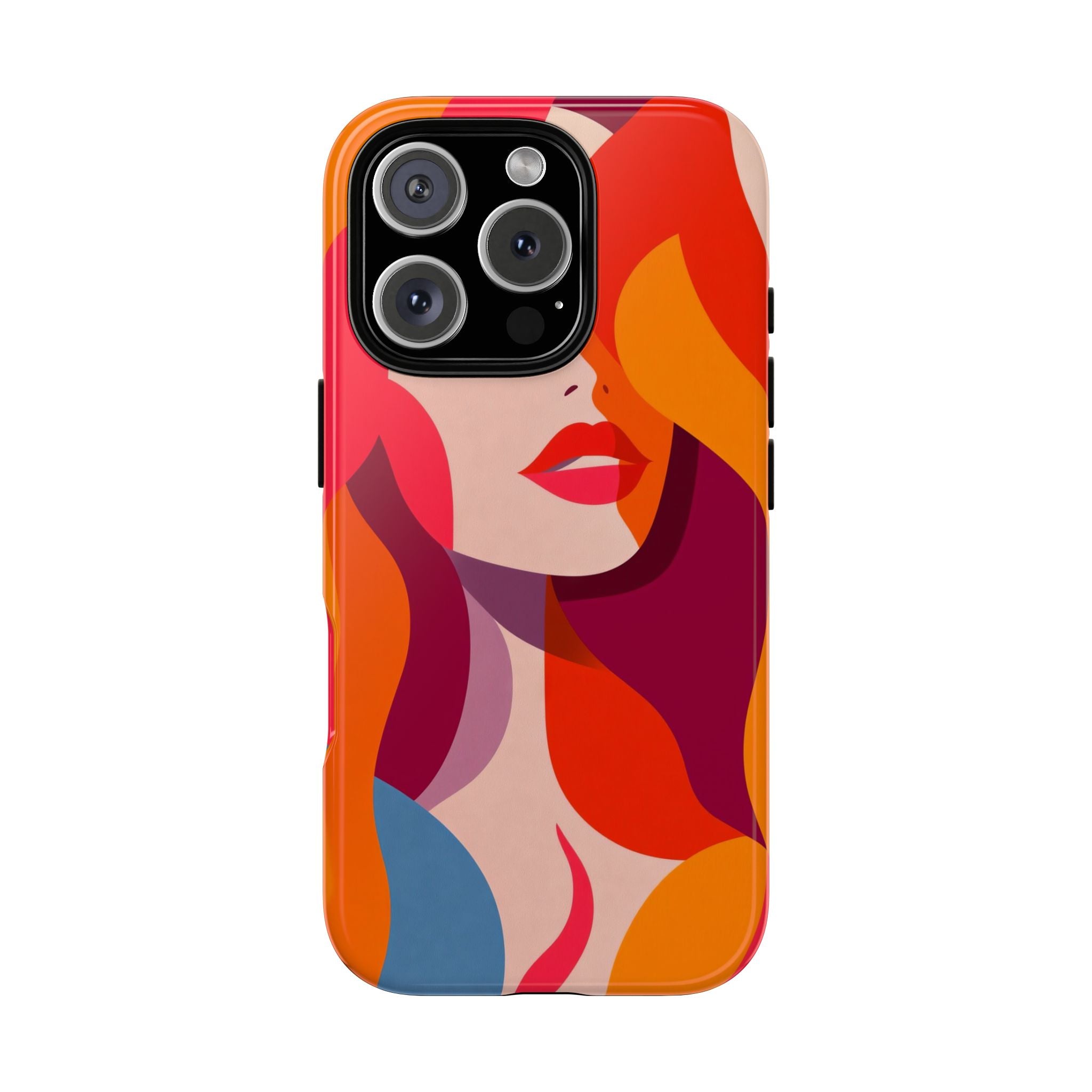 Retro Pop Art Woman iPhone Case | Bold Colourful Abstract Portrait