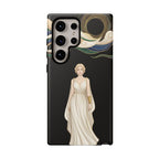 Art Nouveau Goddess Samsung Galaxy Phone Case | Elegant Woman Illustration on Black