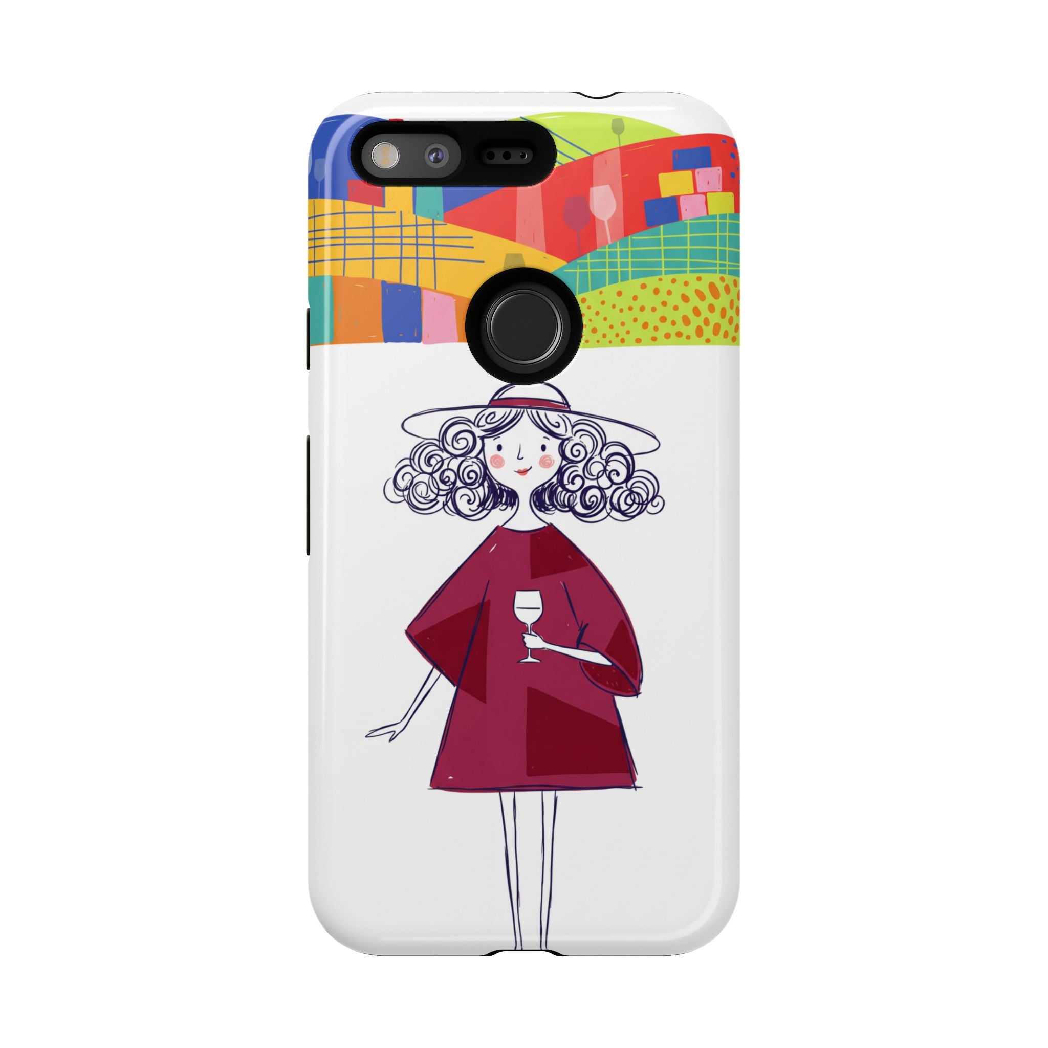 Colourful Artistic Wine Lady Google Pixel Phone Case
