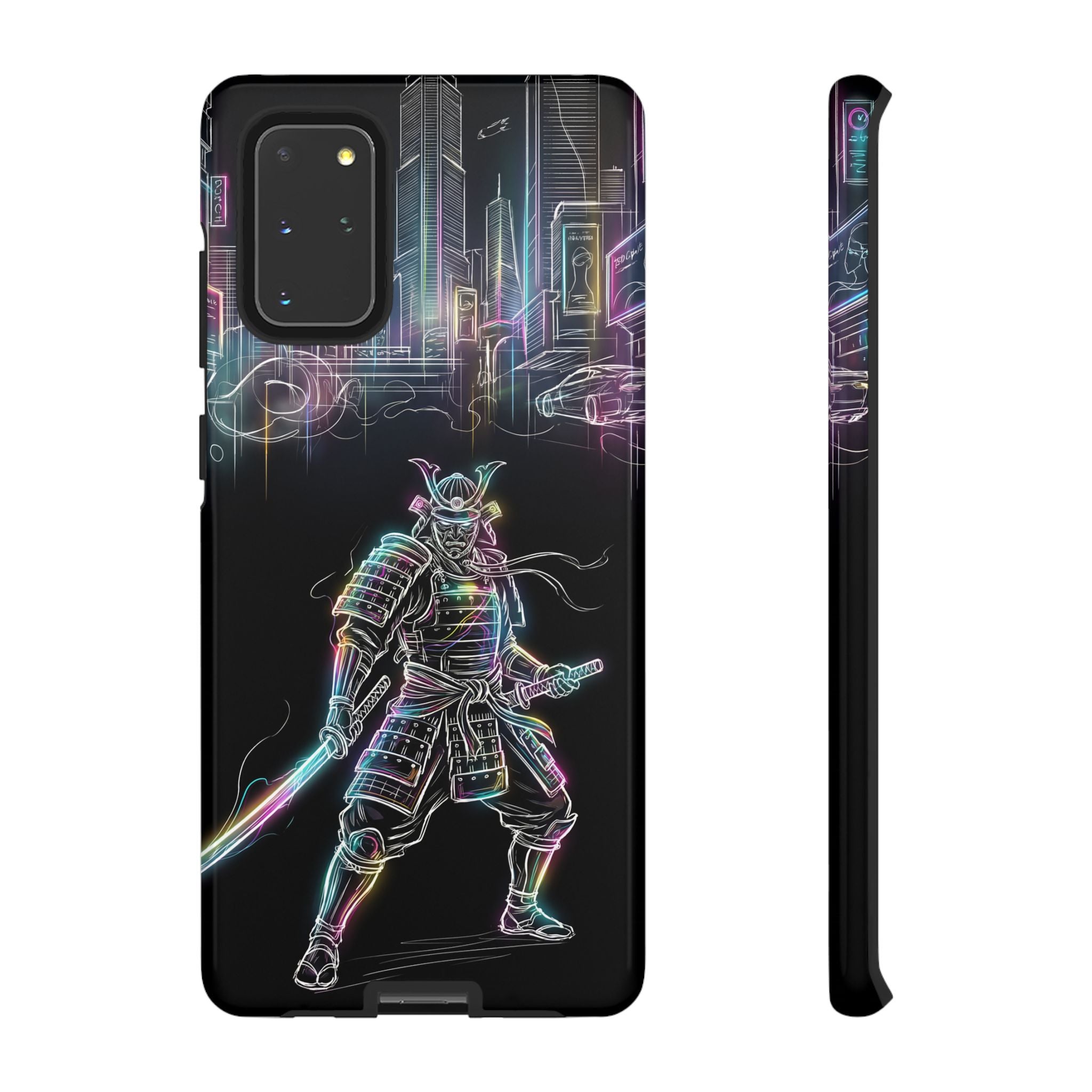 Neon Samurai Samsung Galaxy Phone Case | Cyberpunk City Armor