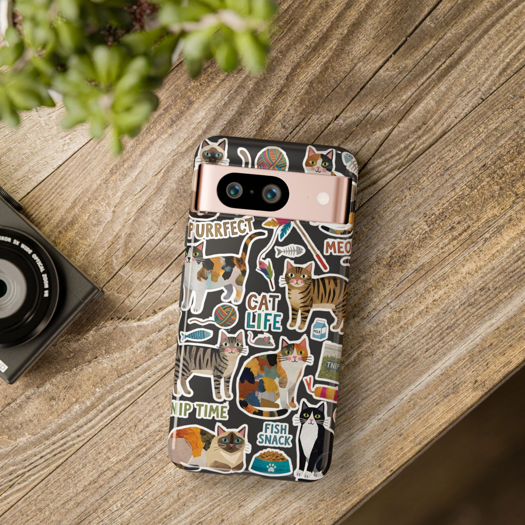 Cute Cats Sticker Tough Google Pixel Phone Case
