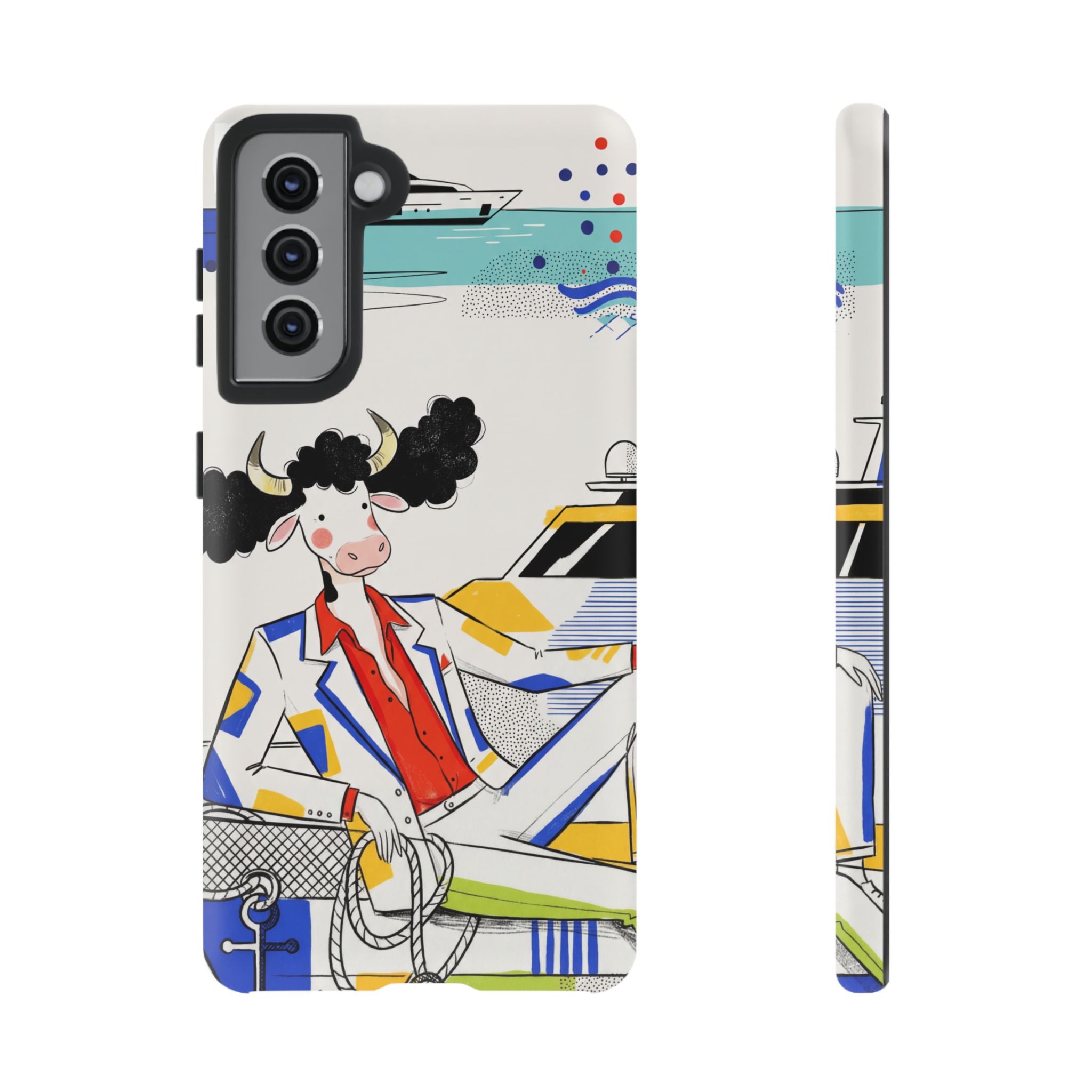 Nautical Cow Graphic Protective Samsung Galaxy Phone Case
