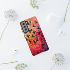 Stained Glass Mosaic Sunset Birds Samsung Galaxy Case