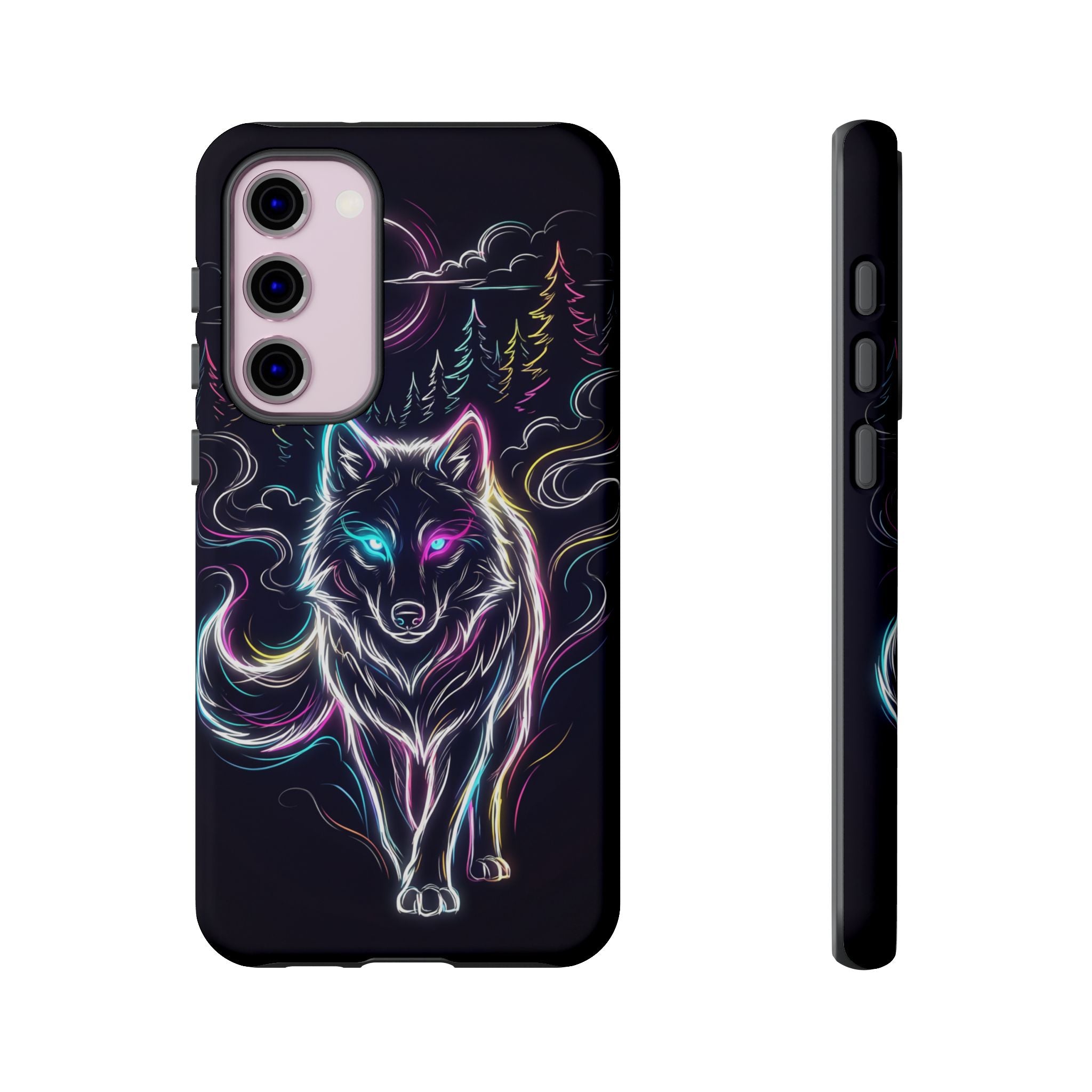 Neon Wolf Samsung Galaxy Phone Case | Mystic Glow Protective Tough Case