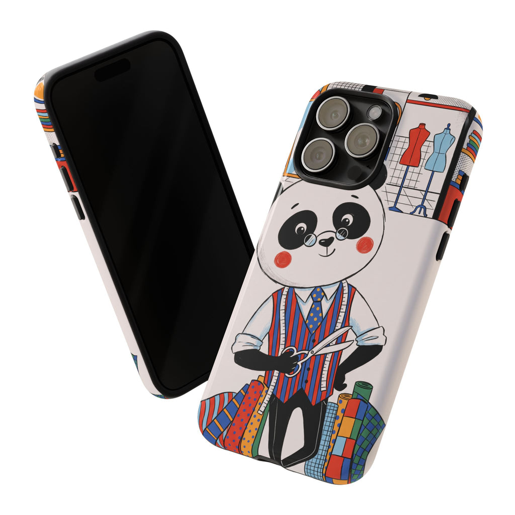 Panda Tailor iPhone Case | Cute Seamstress Cartoon