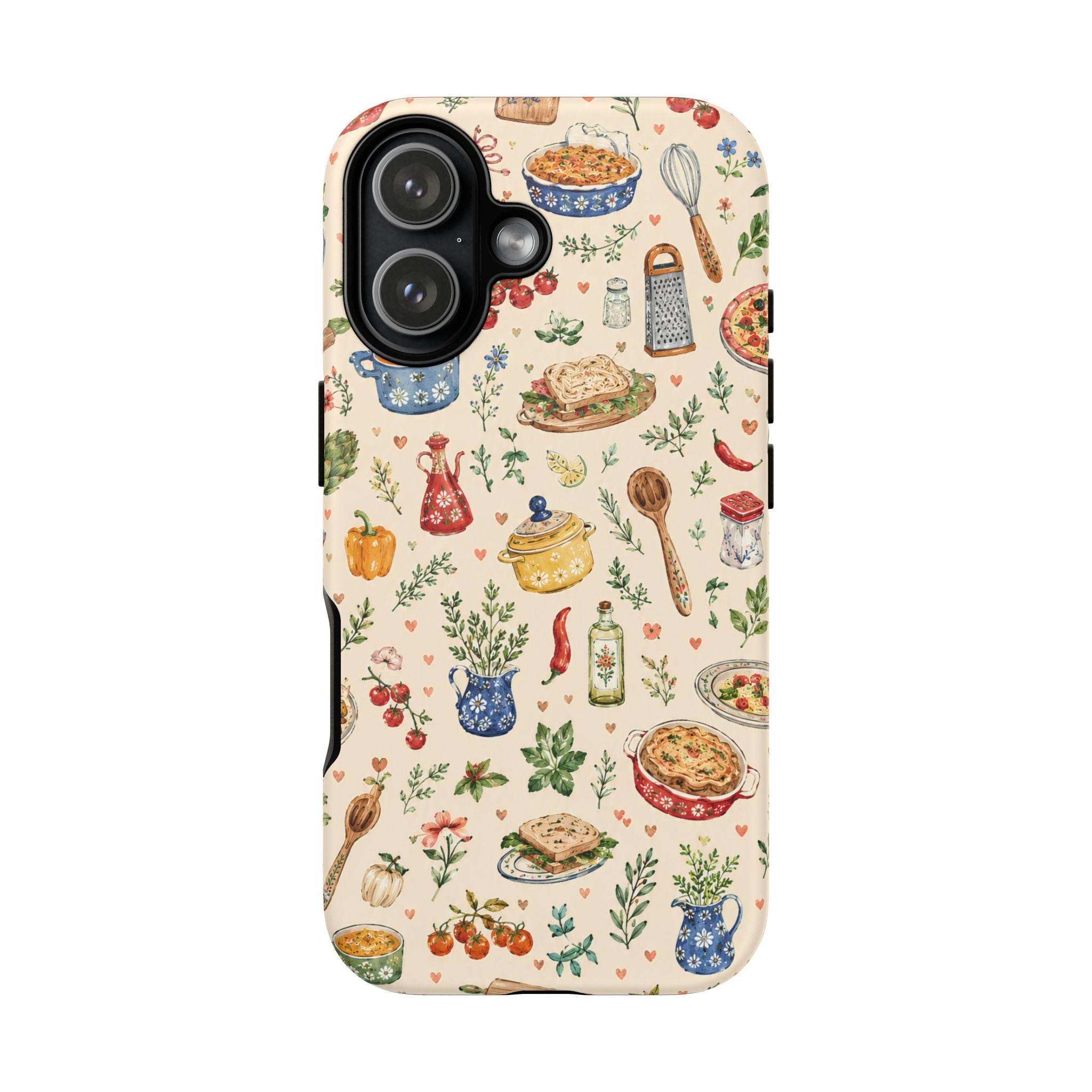 Kitchen Pattern Phone Case | Watercolor Cooking Art Cover | Cozy Baking Illustration Shell | Cute Home Chef Gift